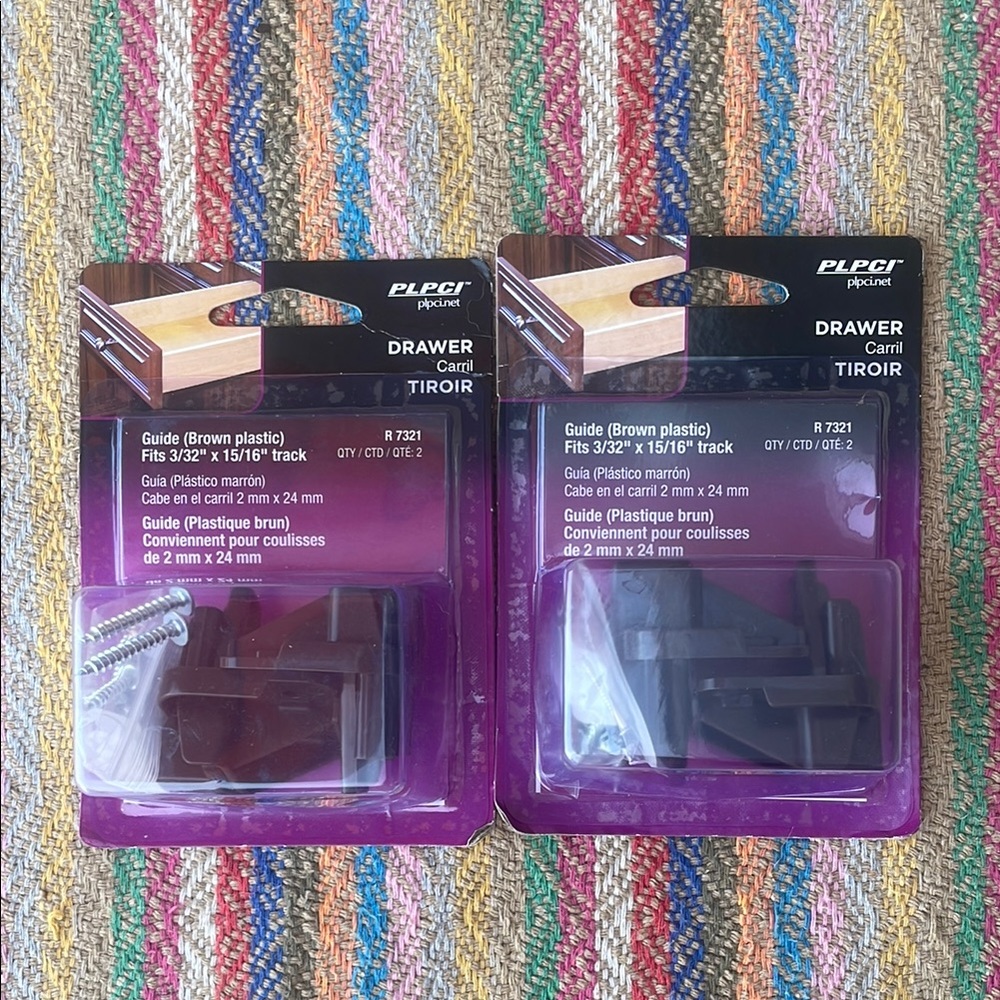 Prime Line Products R7321 Drawer Track Guide and Glides - Brown
